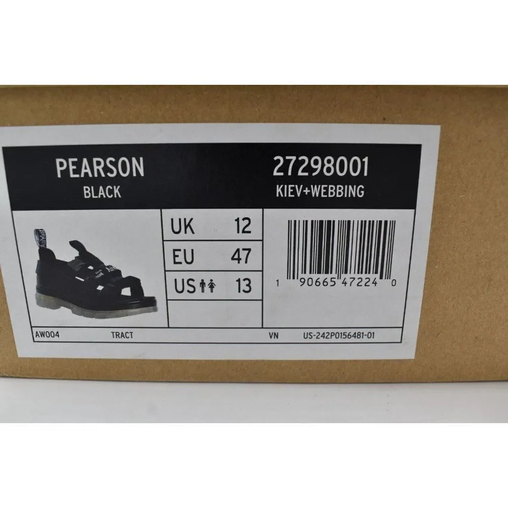 Dr Martens Mens Size 13 Pearson Webbing Black Sport Sandals Shoes‎